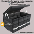 Organizador de maletero para coche plegable con tapa y compartimentos